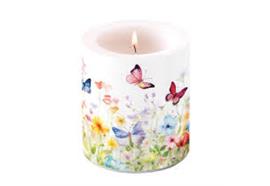 Laternenkerze Schmetterlingswiese D:100mm H:100mm