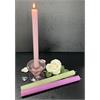 Raureif-Stabkerzen D:22mm H:270mm aubergine