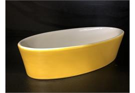 Steingut-oval L: 210 mm B: 90 mm gelb