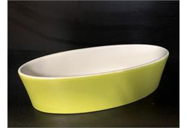 Steingut-oval L: 210 mm B: 90 mm grün