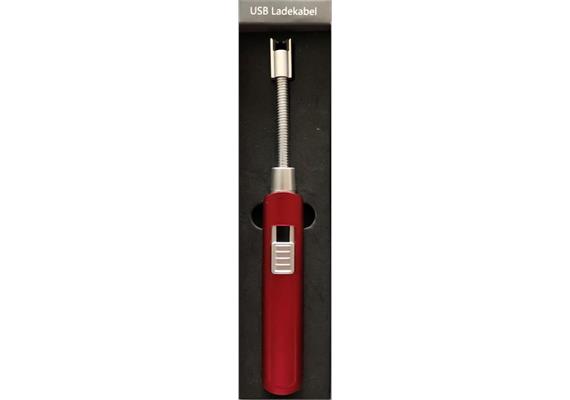 Stabfeuerzeug USB rot mit flexibles Zündrohr