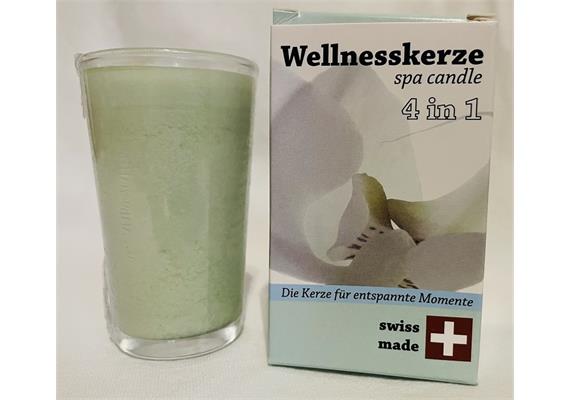 Wellnesskerze im Glas 50/90 mit Duft eukalyptus