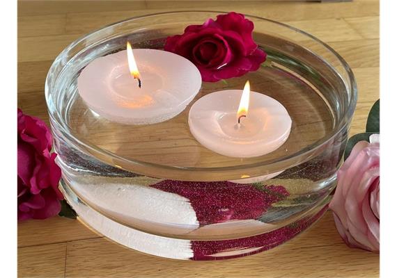 Raureif-Schwimmkerzen D: 100mm H: 50mm taupe