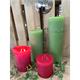 Raureif-Stumpen 3 Docht D: 120mm H: 120mm flieder