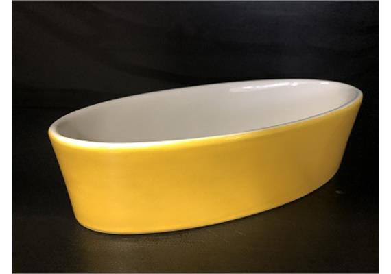Steingut-oval L: 210 mm B: 90 mm gelb