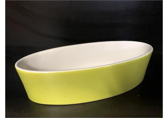 Steingut-oval L: 210 mm B: 90 mm grün